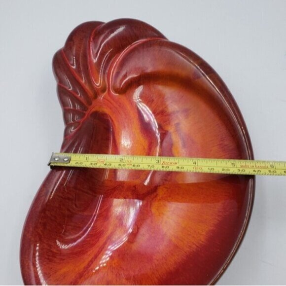 CCC Canada Pottery Red Orange Kidney Candy Trinket Dish - Picture 11 of 13